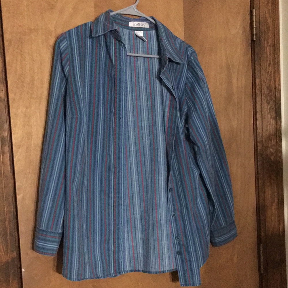 Vintage vertical stripe button up size S